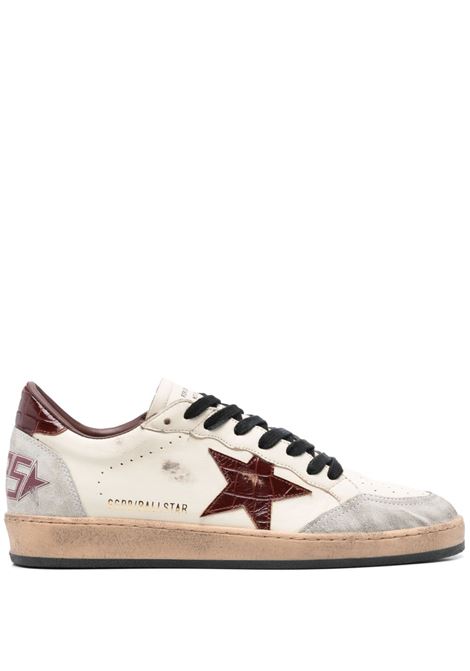 Sneakers Ball star in bianco e bordeaux Golden Goose - uomo